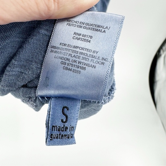 ✅ Free People Women's Frontier Slub Henley Shirt BLUE SIZE SMALL - Picture 6 of 7